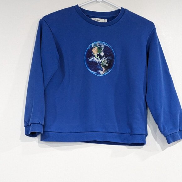 Pangaia 365 Midweight Earth Graphic Sweatshirt Royal Blue Size 9-10 - Picture 2 of 5